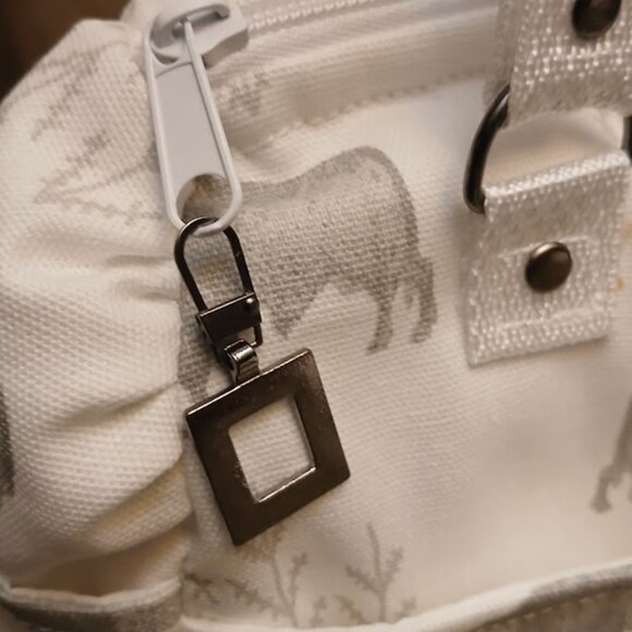 New Canvas Aztec Boho Buffalo Bison Shoulder Bag Purse White Gray Tote Carryall - Picture 3 of 7